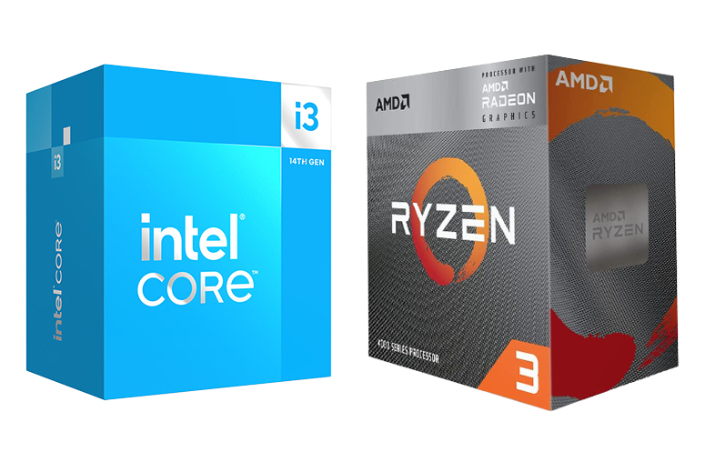 Een Intel Core i3/Ultra 3 en AMD Ryzen 3 processor